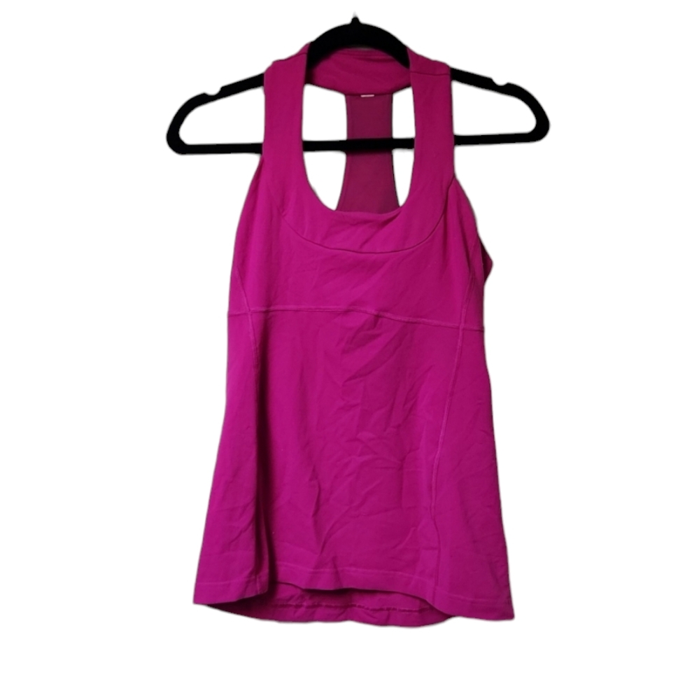 Lululemon Girls Pink Racerback Athletic‎ Tank Top Mesh Back Size 8